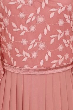 Roisin Blush Embroidered Cape Sleeve Maxi Dress 6 Roisin Blush Embroidered Cape Sleeve Maxi Dress -Frock And Frill US Roisin Blush Cape Maxi Dress 2