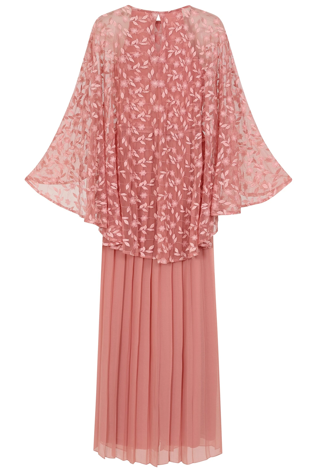 Roisin Blush Embroidered Cape Sleeve Maxi Dress 2 Roisin Blush Embroidered Cape Sleeve Maxi Dress - Image 2
