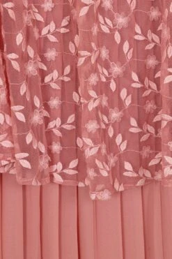 Roisin Blush Embroidered Cape Sleeve Maxi Dress 7 Roisin Blush Embroidered Cape Sleeve Maxi Dress -Frock And Frill US Roisin Blush Cape Maxi Dress 4