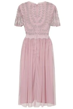 Ruth Violet Blush Embellished Bodice Midi Dress -Frock And Frill US Ruth Violet Embellished Midi Dress 4