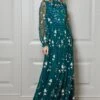 Rydia Alpine Green Floral Embroidered Maxi Dress
