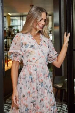 Fleur Floral Print Midi Dress -Frock And Frill US SS3 21355