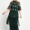 Suki Green Floral Embellished Maxi Dress