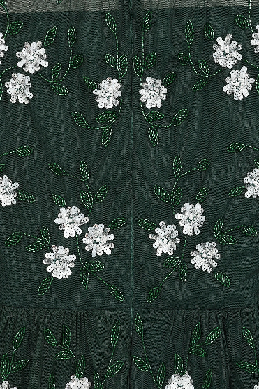 Suki Green Floral Embellished Maxi Dress - Image 10