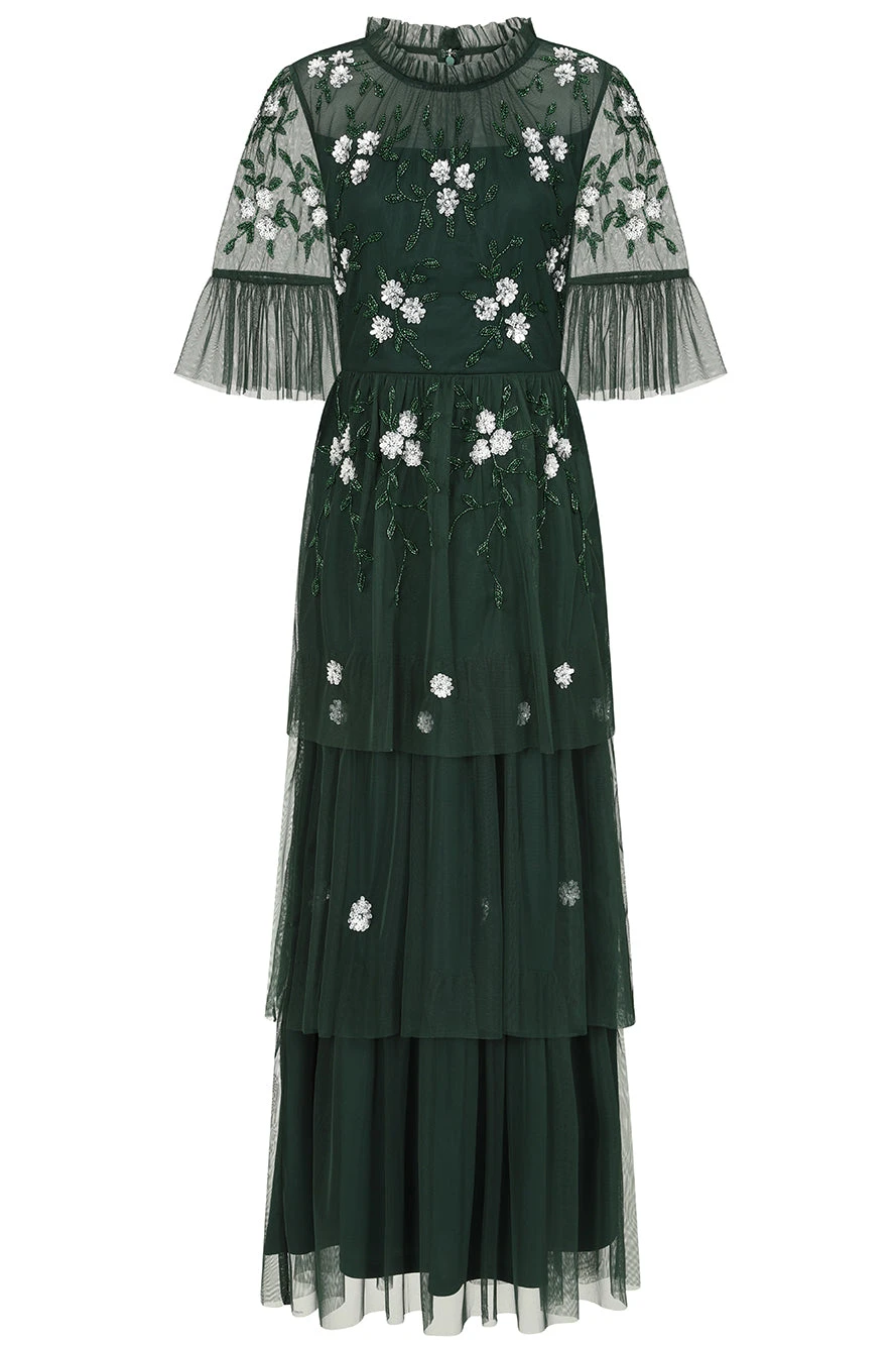 Suki Green Floral Embellished Maxi Dress - Image 2