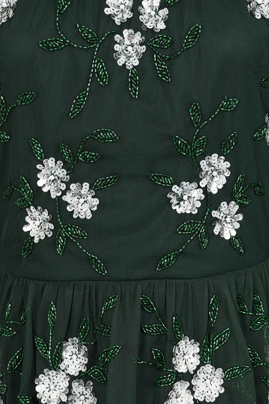 Suki Green Floral Embellished Maxi Dress - Image 11
