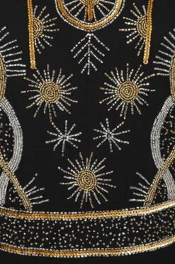 Susanna Black Embellished Mini Dress -Frock And Frill US Susanna Black Embellished Dress 3