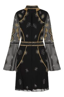 Susanna Black Embellished Mini Dress -Frock And Frill US Susanna Black Embellished Dress 4