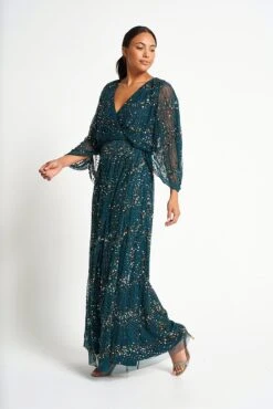 Sylvia Green Sequin Maxi Dress -Frock And Frill US Sylvia Green Sequin Maxi Dress 3