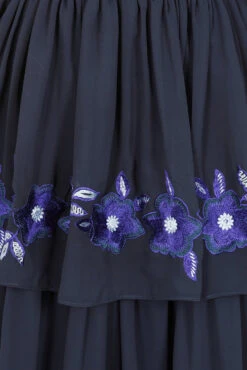 Tamsin Navy Floral Embroidered Midi Dress With Tiered Skirt -Frock And Frill US Tamsin Navy Floral Embroidered Midi Dress 22