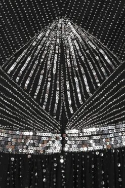 Ula Black Embellished Cape Sleeve Maxi Dress -Frock And Frill US Ula Black Embellished Maxi Dress 2