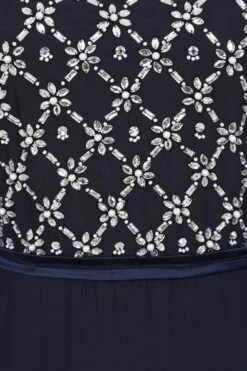 Valerie Navy Embellished Maxi Dress -Frock And Frill US Valerie Navy Embellished Maxi Dress 4