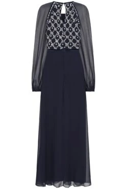 Valerie Navy Embellished Maxi Dress -Frock And Frill US Valerie Navy Embellished Maxi Dress 5