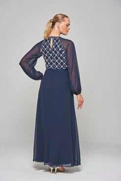 Valerie Navy Embellished Maxi Dress -Frock And Frill US Valerie Navy Embellished Maxi Dress 6
