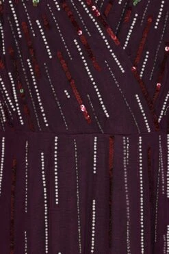 Verbena Purple Cape Sleeve Floral Embellished Maxi Dress -Frock And Frill US Verbena Purple Floral Embellished Cape Maxi Dress 18