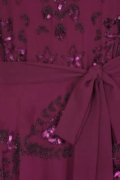 Viola Purple Embellished Midaxi Dress -Frock And Frill US Viola Purple Embellished Midi Dress 2