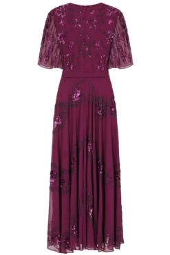 Viola Purple Embellished Midaxi Dress -Frock And Frill US Viola Purple Embellished Midi Dress 3