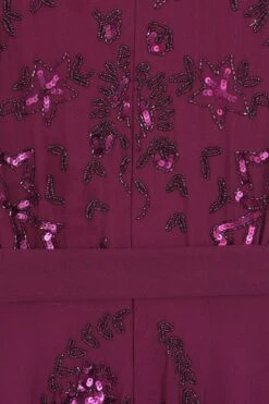 Viola Purple Embellished Midaxi Dress -Frock And Frill US Viola Purple Embellished Midi Dress 4