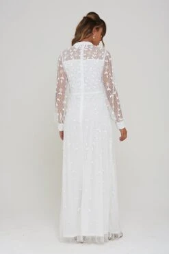 Willow White Embellished Maxi Dress -Frock And Frill US Willow Embellished Maxi Dress 1