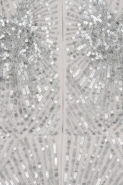 Yvonne Grey Sequin Cape Sleeve Maxi Dress -Frock And Frill US Yvonne Grey Sequin Maxi Dress 1