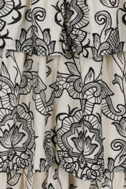 Zariah Off White Embroidered Tiered Midi Dress -Frock And Frill US Zariah White Embroidered Midi Dress 9